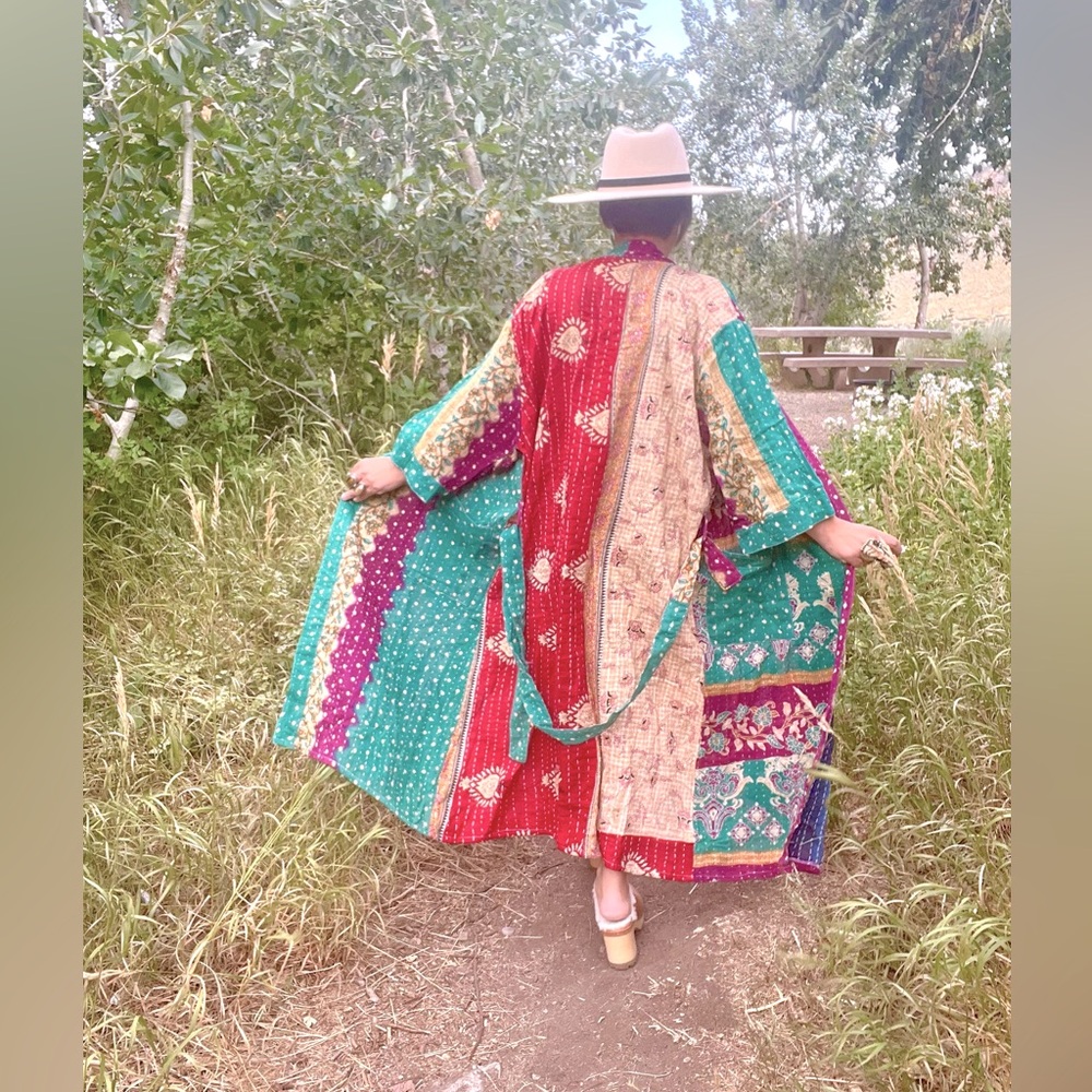 Handmade #8 The “Tootsie” KANTHA STITCHED OOK DUSTER